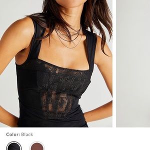 Free People- Corset Convt. Mesh Bodycon Black.Medium. NWT